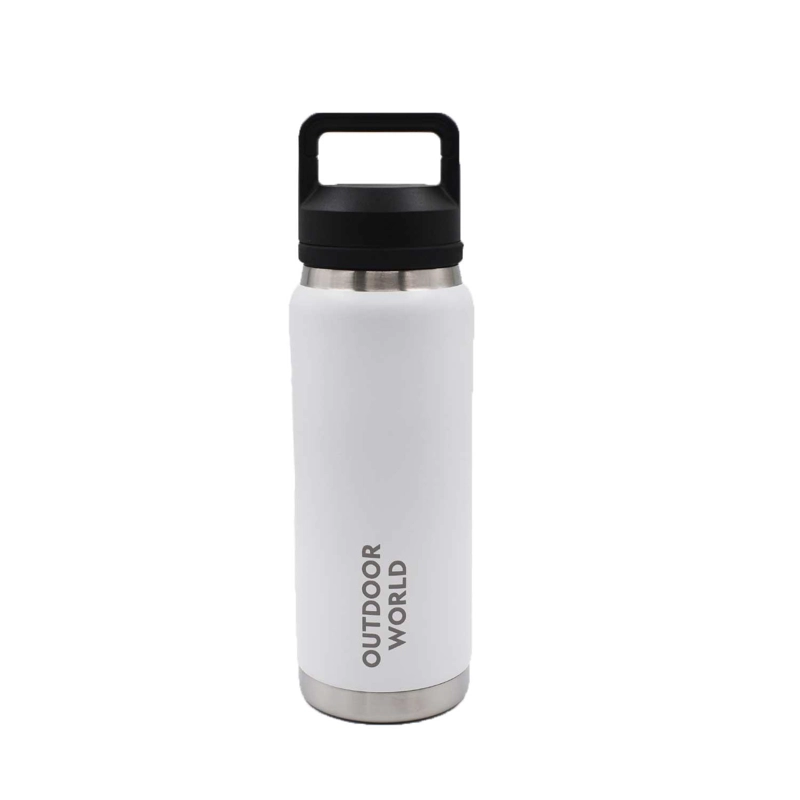 BOTELLA METALICA TE RMICA DOBLE BOCA AJUSTABLE ANGOSTA Y ANCHA 800ML BLANCO - 2