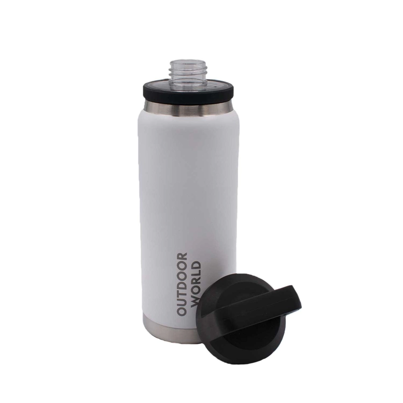 BOTELLA METALICA TE RMICA DOBLE BOCA AJUSTABLE ANGOSTA Y ANCHA 800ML BLANCO - 3