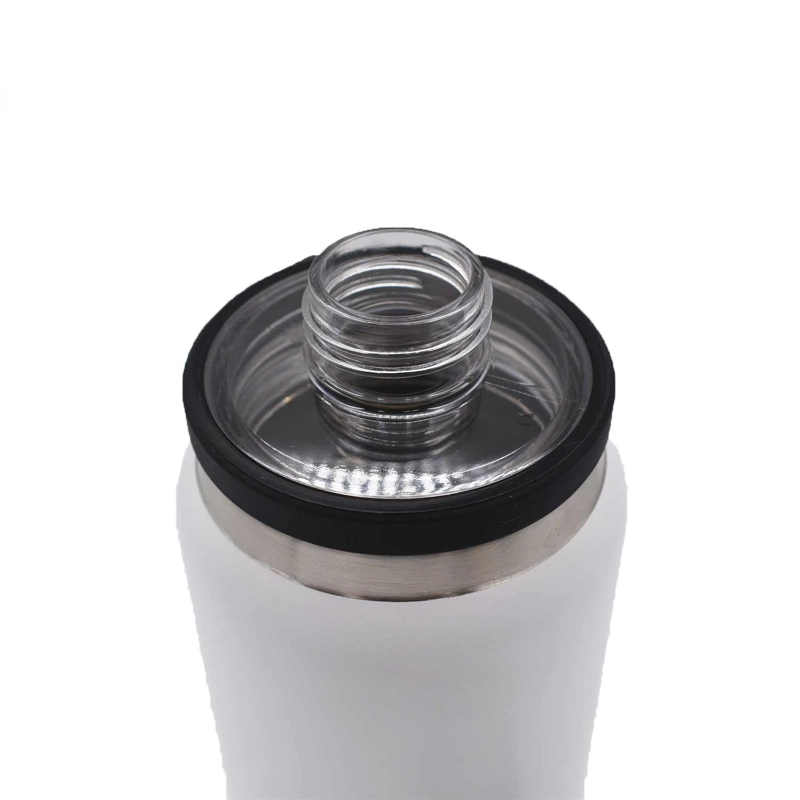 BOTELLA METALICA TE RMICA DOBLE BOCA AJUSTABLE ANGOSTA Y ANCHA 800ML BLANCO - 4