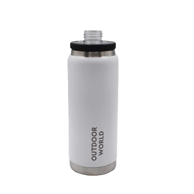 BOTELLA METALICA TE RMICA DOBLE BOCA AJUSTABLE ANGOSTA Y ANCHA 800ML BLANCO - 6