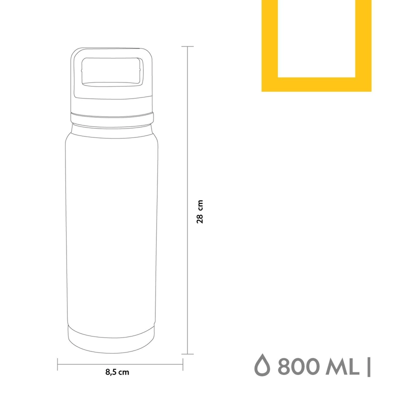 BOTELLA METALICA TE RMICA DOBLE BOCA AJUSTABLE ANGOSTA Y ANCHA 800ML BLANCO - 8