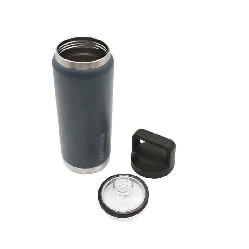 BOTELLA METALICA TE RMICA DOBLE BOCA AJUSTABLE ANGOSTA Y ANCHA 800ML GRIS - 4