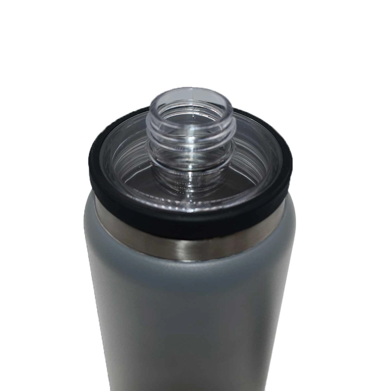 BOTELLA METALICA TE RMICA DOBLE BOCA AJUSTABLE ANGOSTA Y ANCHA 800ML GRIS - 6
