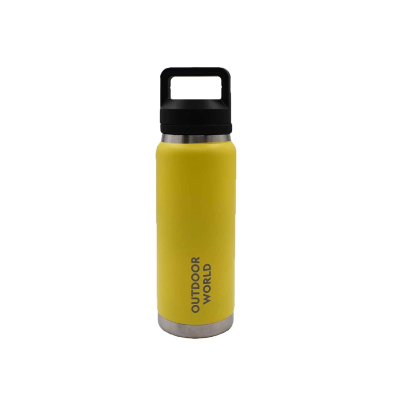 BOTELLA METALICA TE RMICA DOBLE BOCA AJUSTABLE ANGOSTA Y ANCHA 800ML AMARILLO - 2