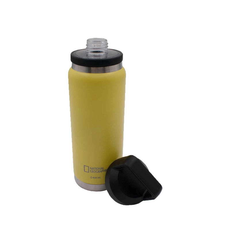 BOTELLA METALICA TE RMICA DOBLE BOCA AJUSTABLE ANGOSTA Y ANCHA 800ML AMARILLO - 3