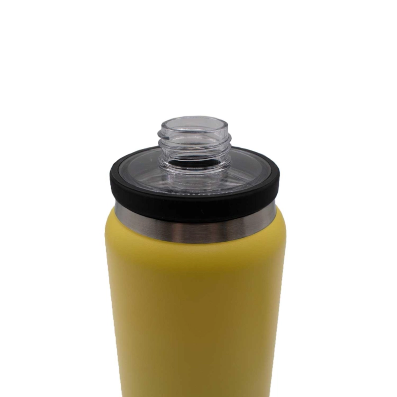 BOTELLA METALICA TE RMICA DOBLE BOCA AJUSTABLE ANGOSTA Y ANCHA 800ML AMARILLO - 6