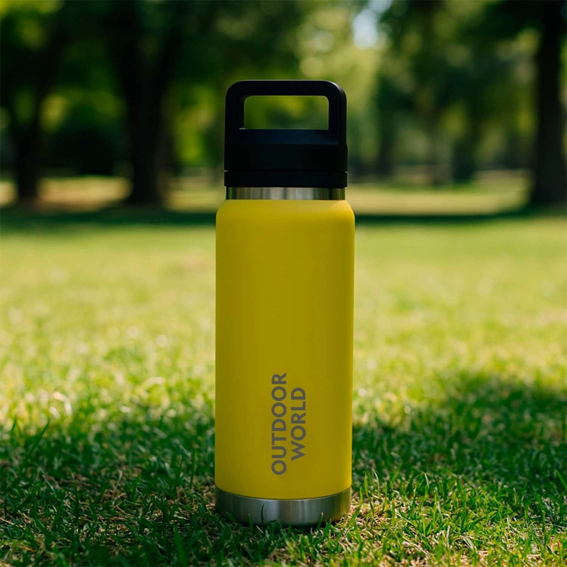 BOTELLA METALICA TE RMICA DOBLE BOCA AJUSTABLE ANGOSTA Y ANCHA 800ML AMARILLO - 7