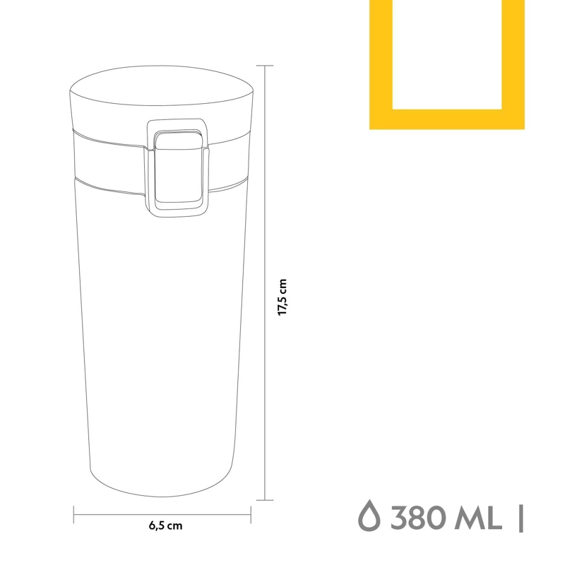 MUG ACERO INOXIDABLE TAPA CON PULSADOR Y ANTIDESLIZANTE 380ML AZUL - 4