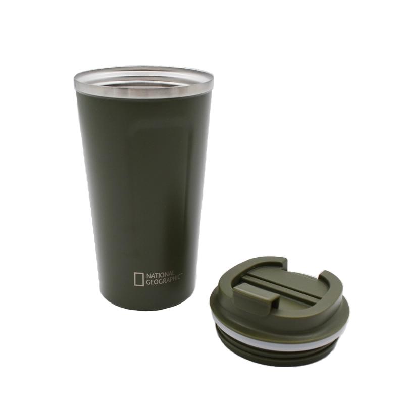 MUG ACERO INOXIDABLE TAPA FLIP ANTIDESLIZANTE 510ML VERDE - 2