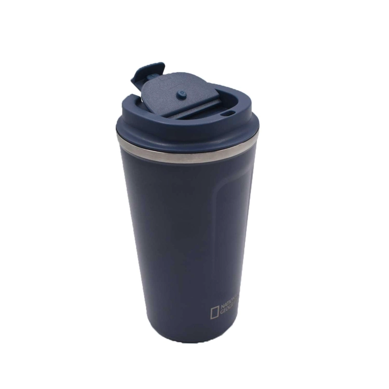 MUG ACERO INOXIDABLE TAPA FLIP ANTIDESLIZANTE 510ML AZUL - 3
