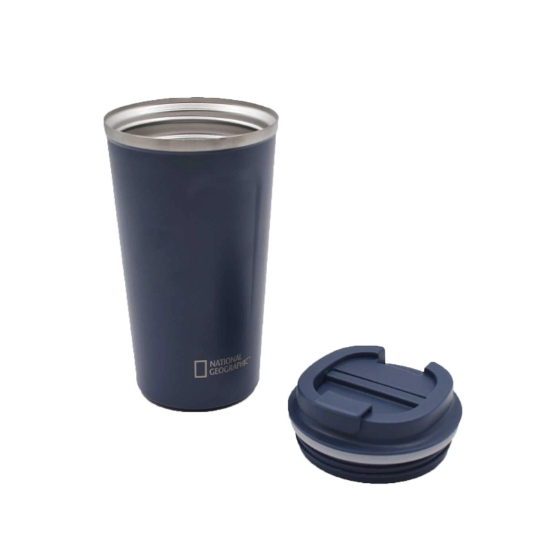 MUG ACERO INOXIDABLE TAPA FLIP ANTIDESLIZANTE 510ML AZUL - 4
