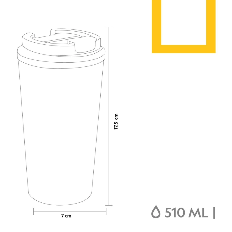MUG ACERO INOXIDABLE TAPA FLIP ANTIDESLIZANTE 510ML AZUL - 6