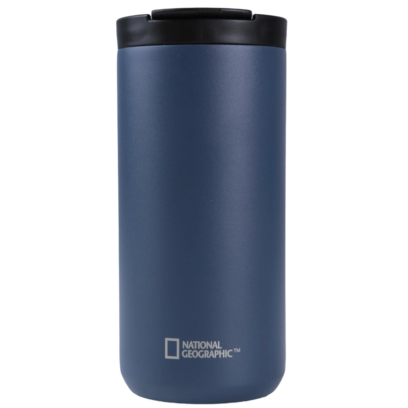 MUG ACERO INOXIDABLE TAPA FLIP ANTIDESLIZANTE 350ML AZUL - 2