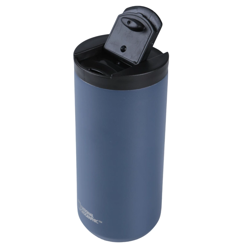 MUG ACERO INOXIDABLE TAPA FLIP ANTIDESLIZANTE 350ML AZUL - 3