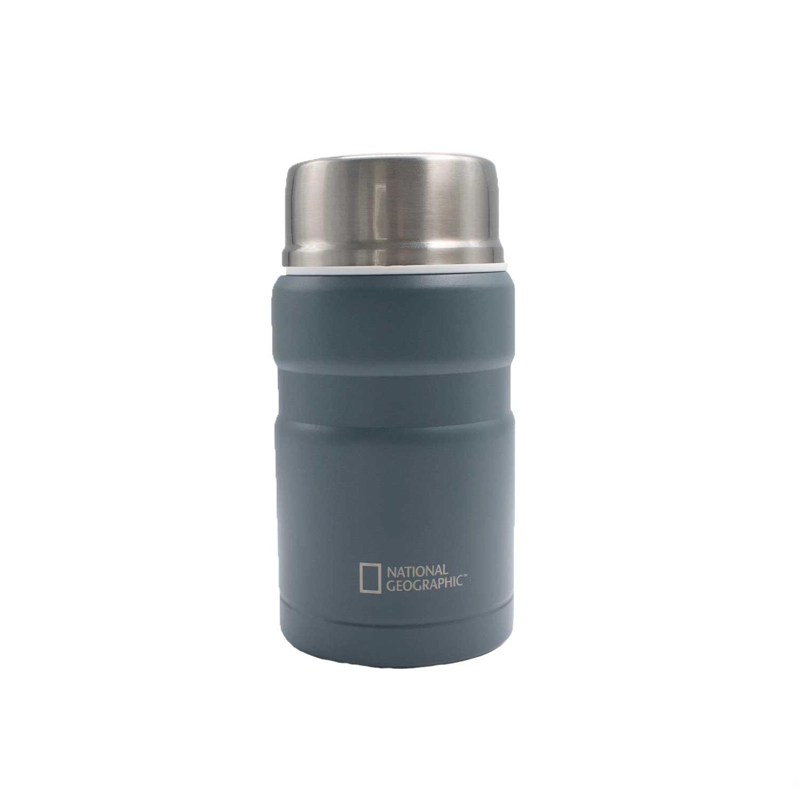 TERMO COMIDA ACERO INOXIDABLE 750ML CON CUBIERTOS GRIS - 2