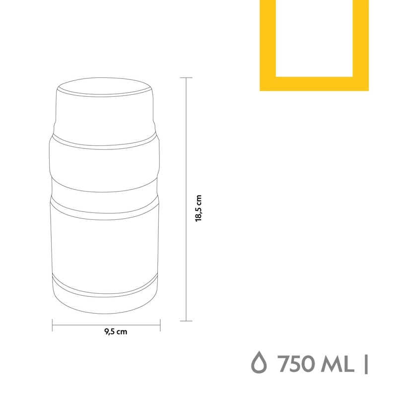 TERMO COMIDA ACERO INOXIDABLE 750ML CON CUBIERTOS GRIS - 7