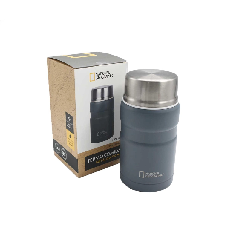 TERMO COMIDA ACERO INOXIDABLE 750ML CON CUBIERTOS GRIS - 8
