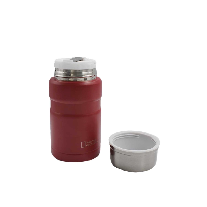 TERMO COMIDA ACERO INOXIDABLE 750ML CON CUBIERTOS ROJO - 4