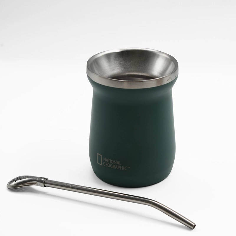 MATERA ACERO INOXIDABLE CON BOMBILLA 230ML VERDE - 2