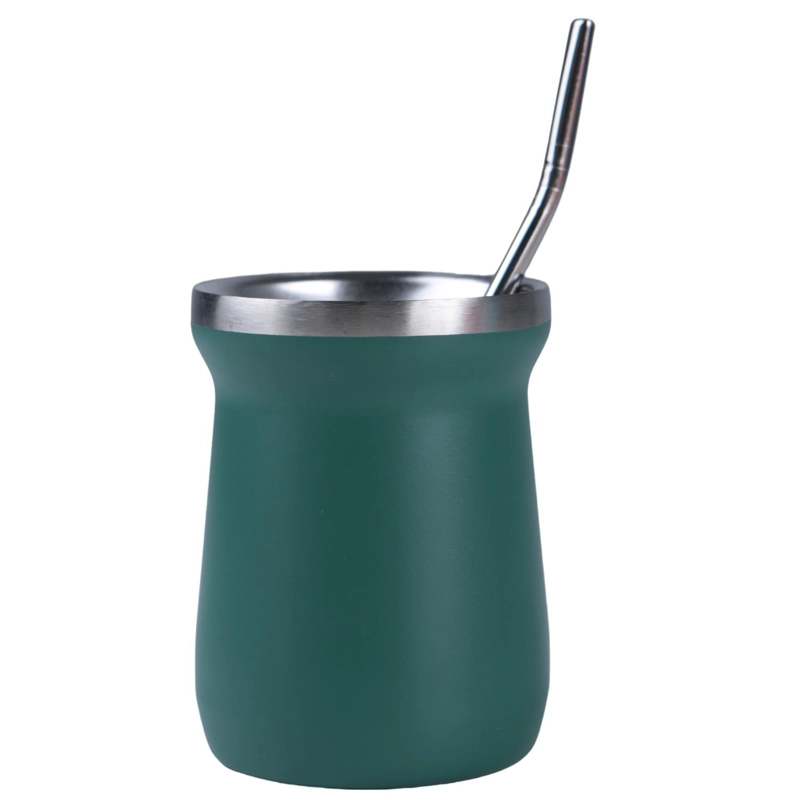MATERA ACERO INOXIDABLE CON BOMBILLA 230ML VERDE - 5