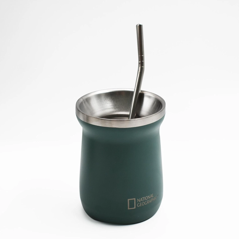 MATERA ACERO INOXIDABLE CON BOMBILLA 230ML VERDE - 8