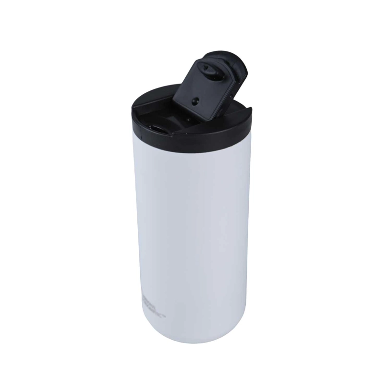 MUG ACERO INOXIDABLE TAPA FLIP ANTIDESLIZANTE 350ML BLANCO - 2