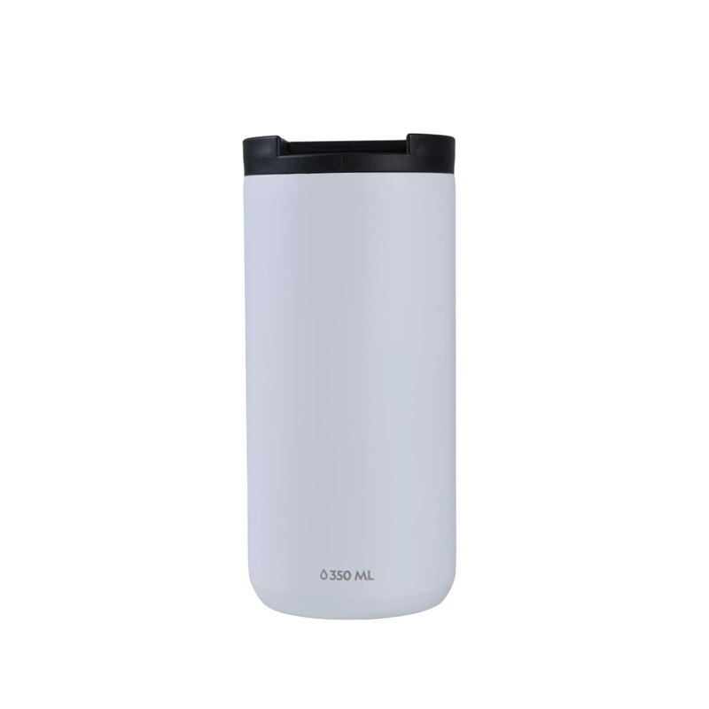 MUG ACERO INOXIDABLE TAPA FLIP ANTIDESLIZANTE 350ML BLANCO - 3