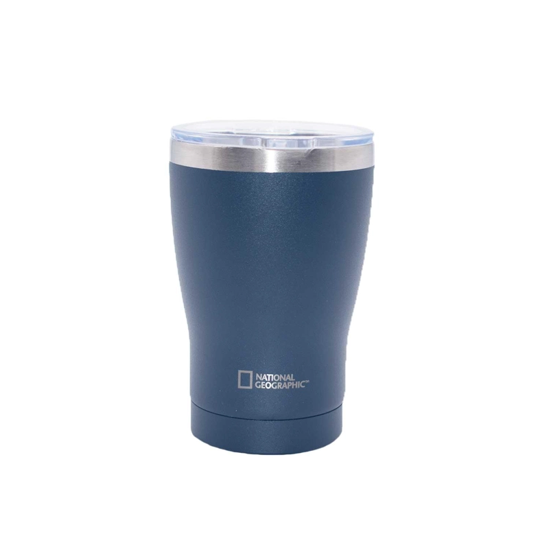 MUG ACERO INOXIDABLE TAPA TRANSPARENTE ROSCA 350ML GRIS - 2