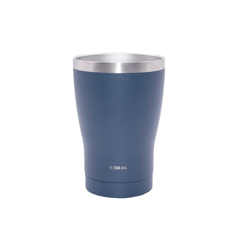 MUG ACERO INOXIDABLE TAPA TRANSPARENTE ROSCA 350ML GRIS - 4