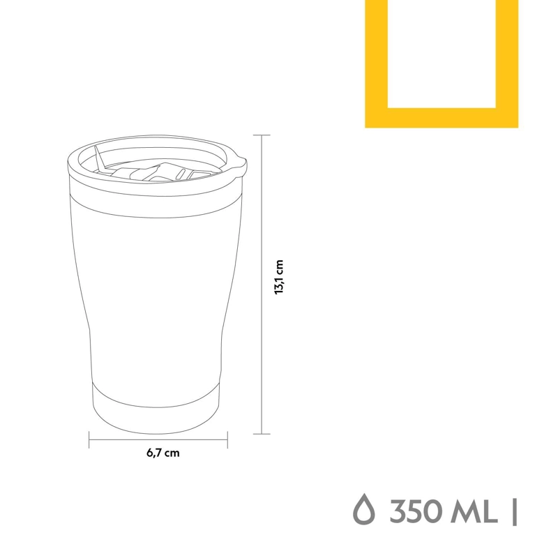 MUG ACERO INOXIDABLE TAPA TRANSPARENTE ROSCA 350ML GRIS - 6