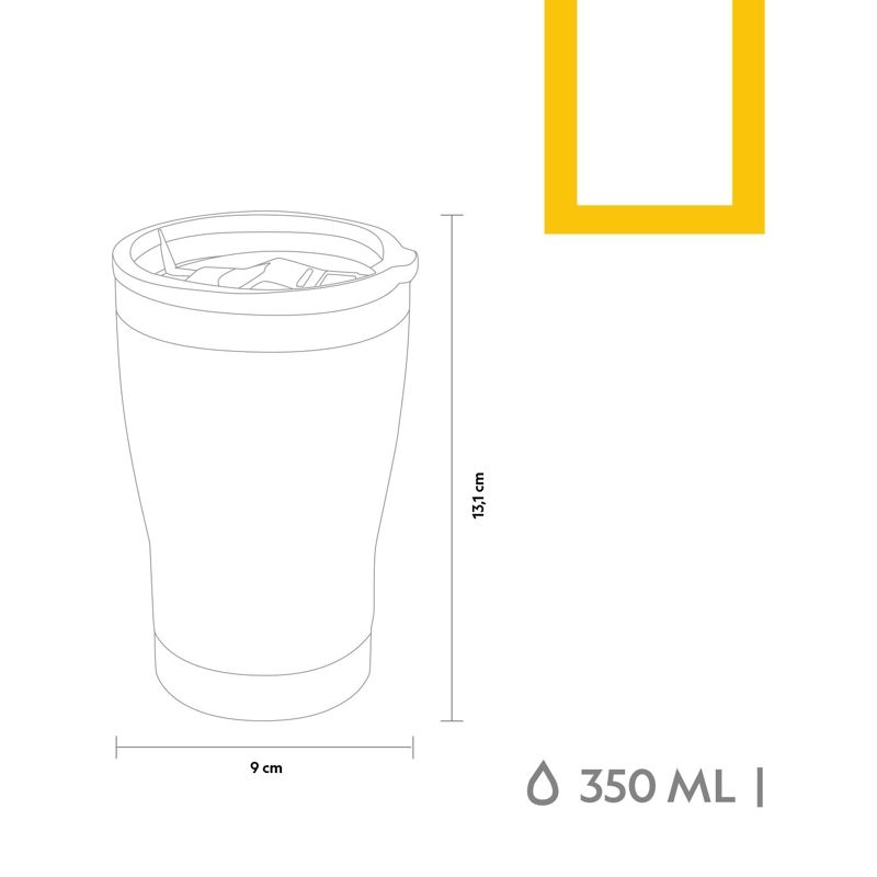MUG ACERO INOXIDABLE TAPA TRANSPARENTE ROSCA 350ML BLANCO - 5