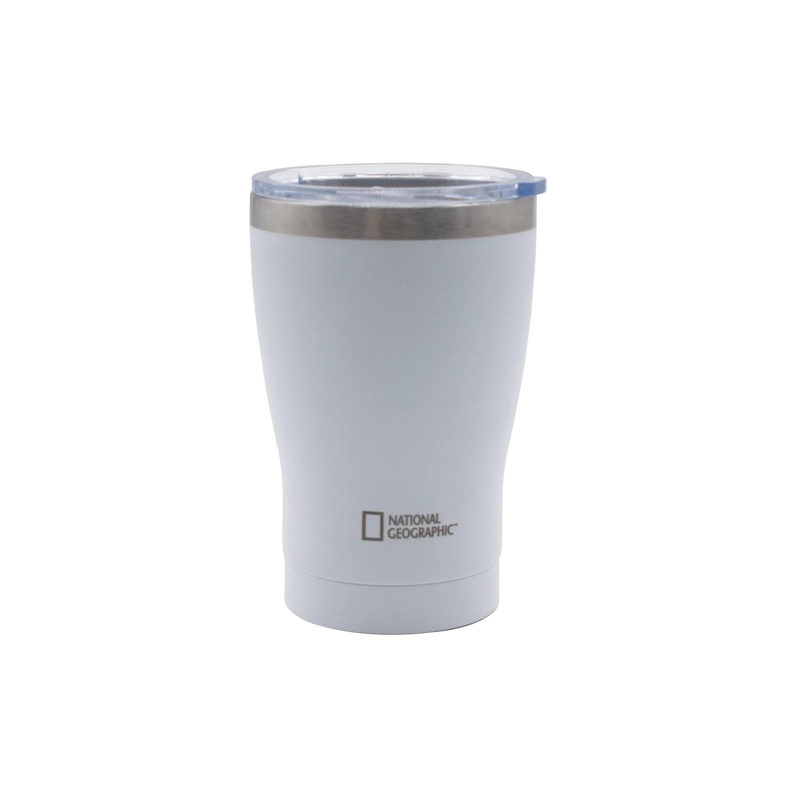 MUG ACERO INOXIDABLE TAPA TRANSPARENTE ROSCA 350ML BLANCO - 7