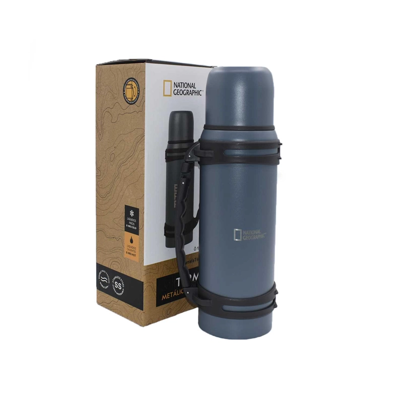TERMO METALICO GRIS 1500ML NATIONAL GEOGRAPHIC - 1