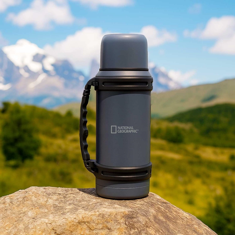 TERMO METALICO GRIS 1500ML NATIONAL GEOGRAPHIC - 4
