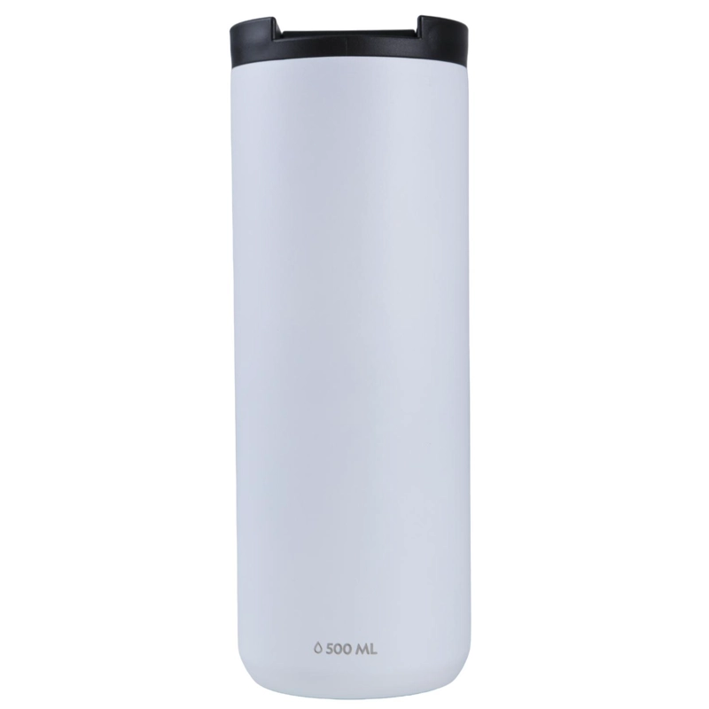 MUG ACERO INOXIDABLE TAPA FLIP ANTIDESLIZANTE 500ML BLANCO - 3