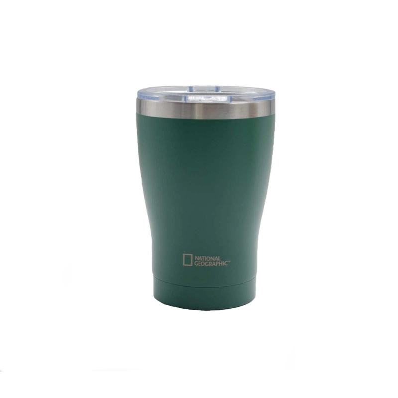 MUG ACERO INOXIDABLE TAPA TRANSPARENTE ROSCA 350ML VERDE - 2