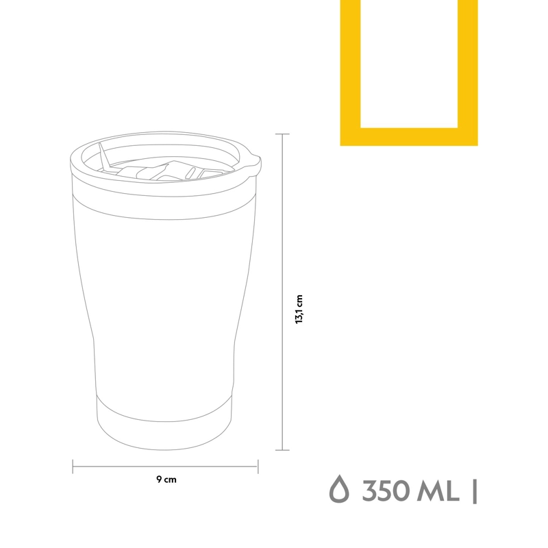 MUG ACERO INOXIDABLE TAPA TRANSPARENTE ROSCA 350ML NEGRO - 6