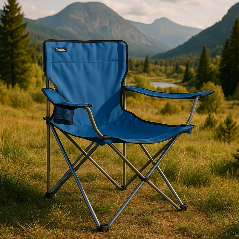 SILLA PLEGABLE CAMPING KENAI APOYABRAZOS AZUL NAT GEO - 2