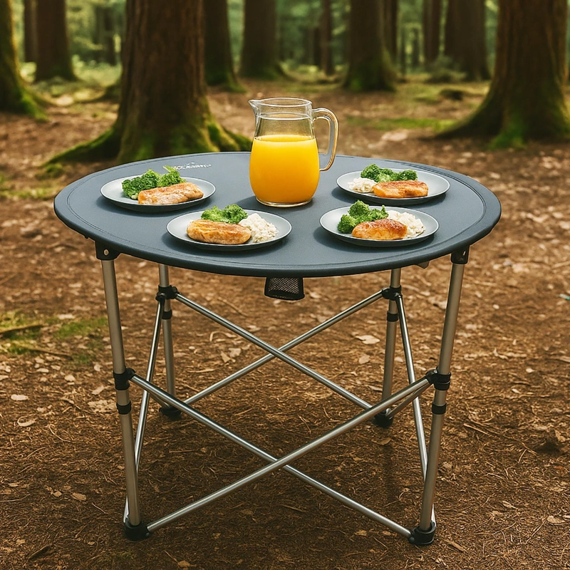 MESA PLEGABLE CAMPING SERENGETI CON POSAVASOS GRIS NAT GEO - 2