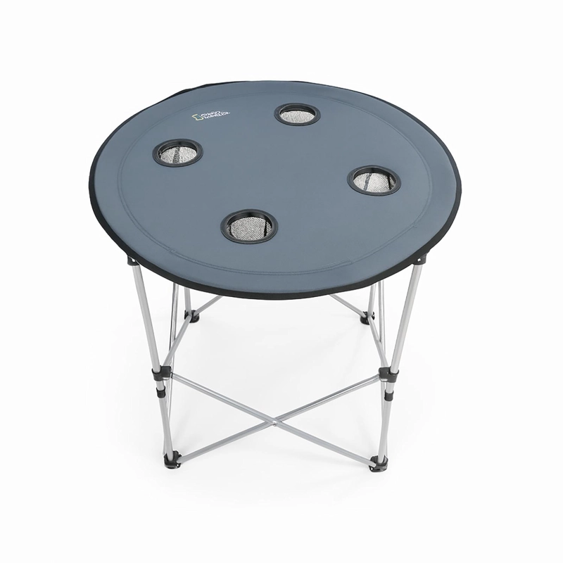 MESA PLEGABLE CAMPING SERENGETI CON POSAVASOS GRIS NAT GEO - 4