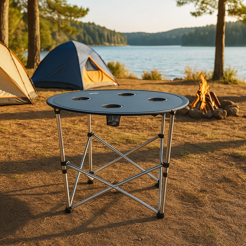 MESA PLEGABLE CAMPING SERENGETI CON POSAVASOS GRIS NAT GEO - 6