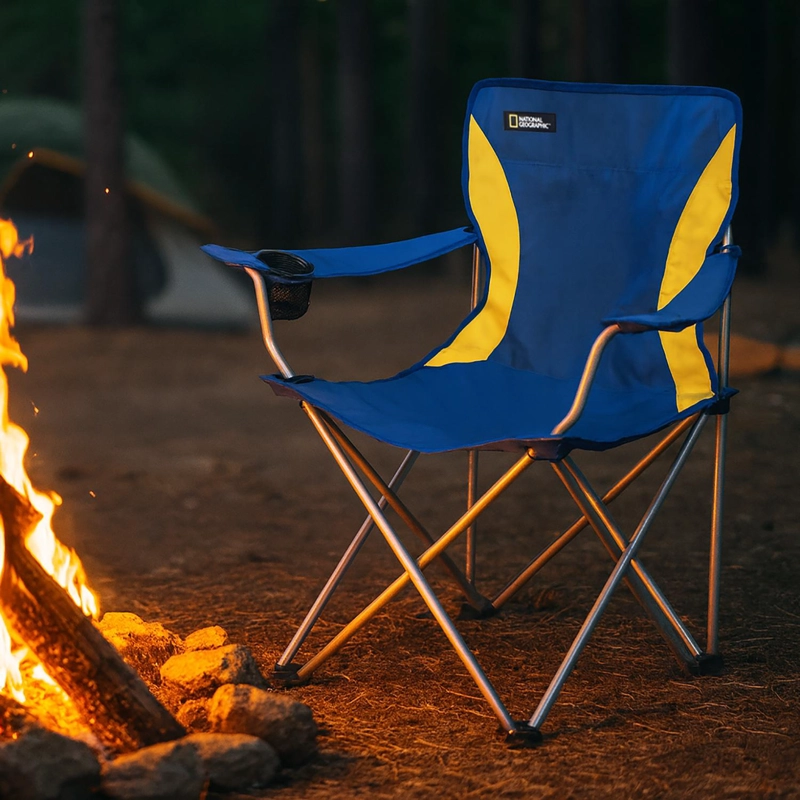 SILLA PLEGABLE CAMPING ACOLCHADA DENVER AZUL NAT GEO - 4