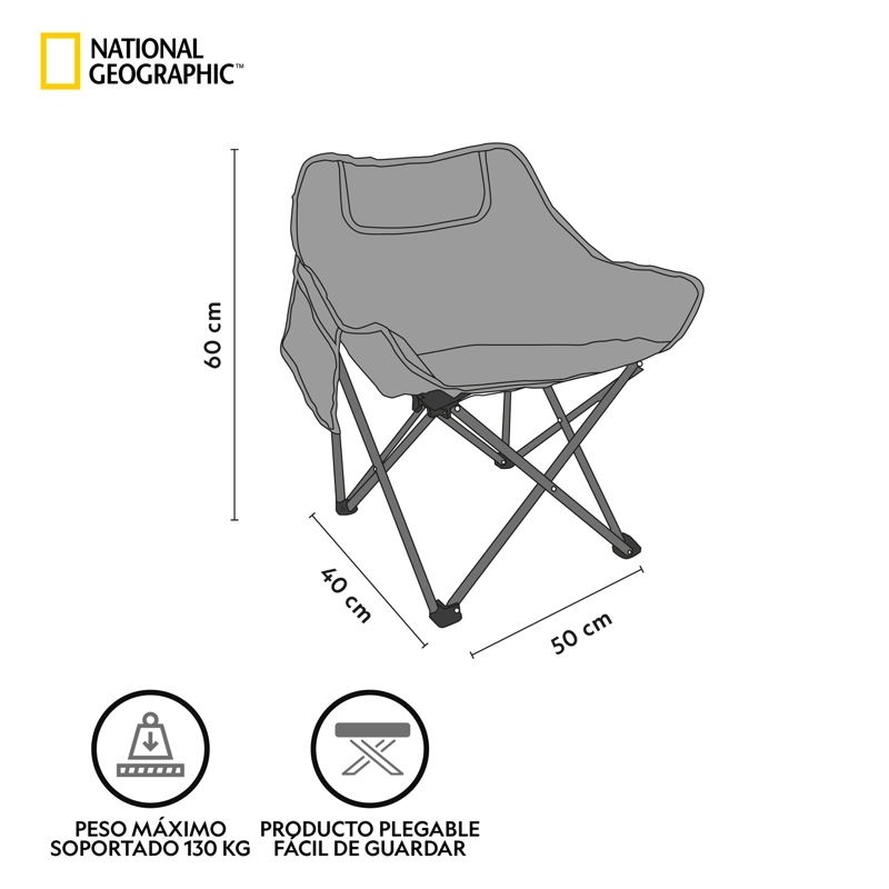 SILLA CAMPING MOON LANCASTER GRIS - 4
