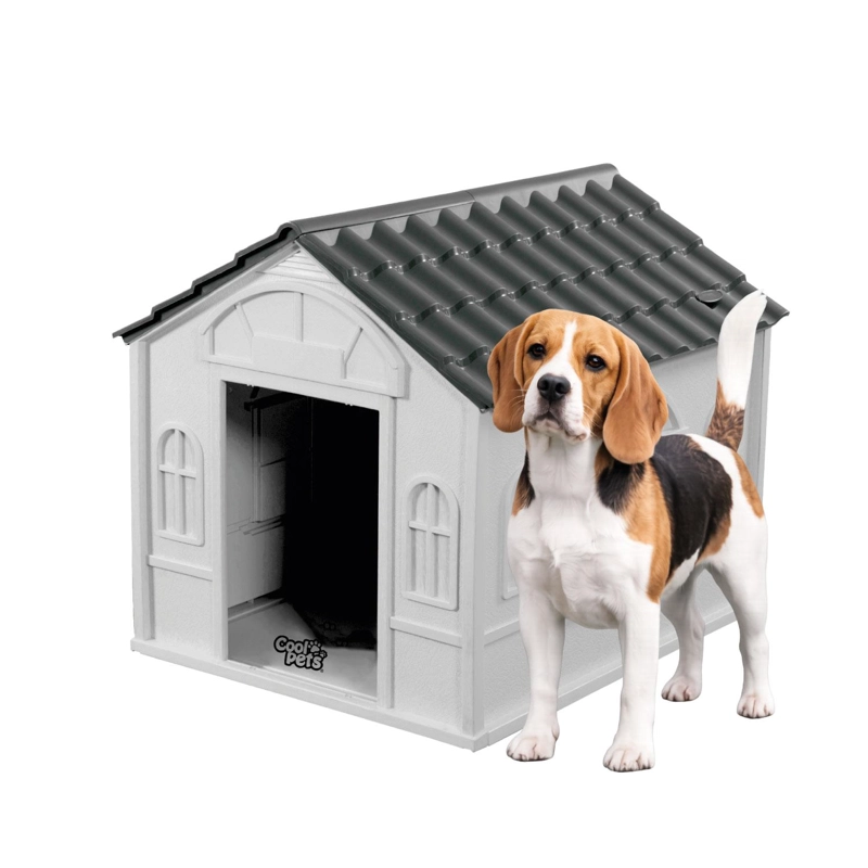 CASA PARA PERRO PEQUEÑA COOL PETS 76X65X63CM TECHO GRIS - 1