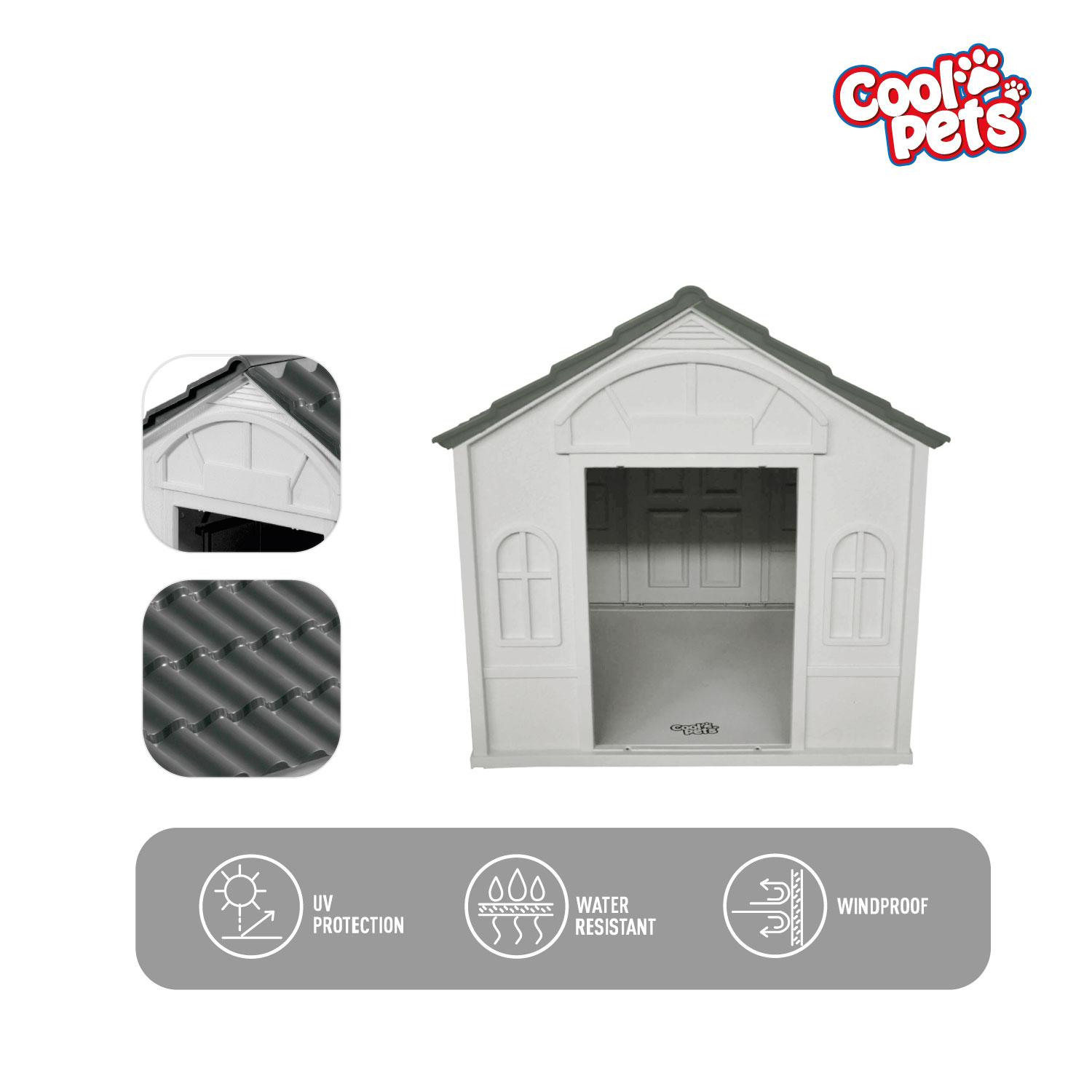 CASA PARA PERRO GRANDE COOL PETS 98X84X82CM TECHO GRIS - 6
