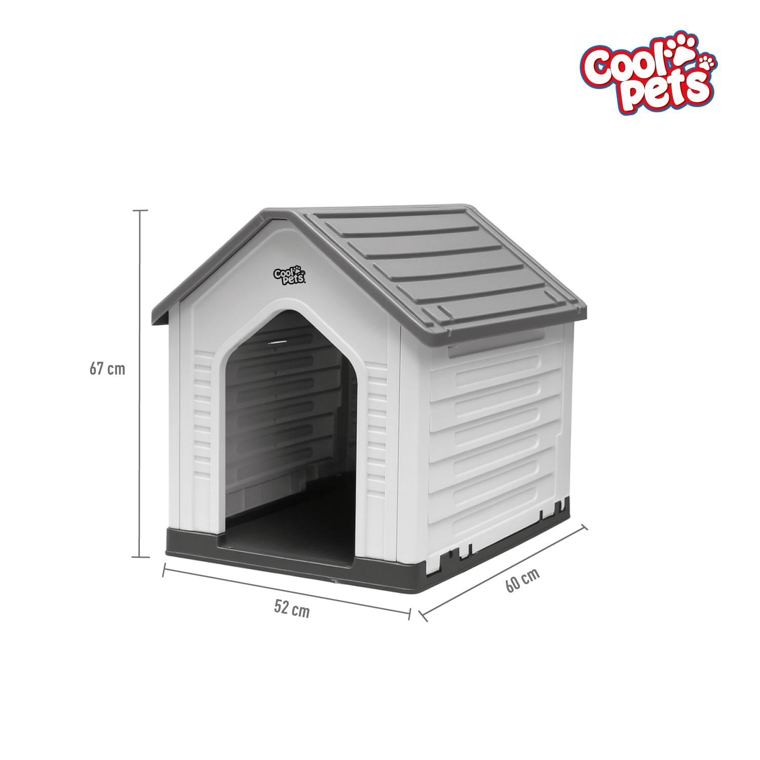 CASA PARA PERRO PEQUEÑA GRIS COOL PETS 67X52X60CM - 7