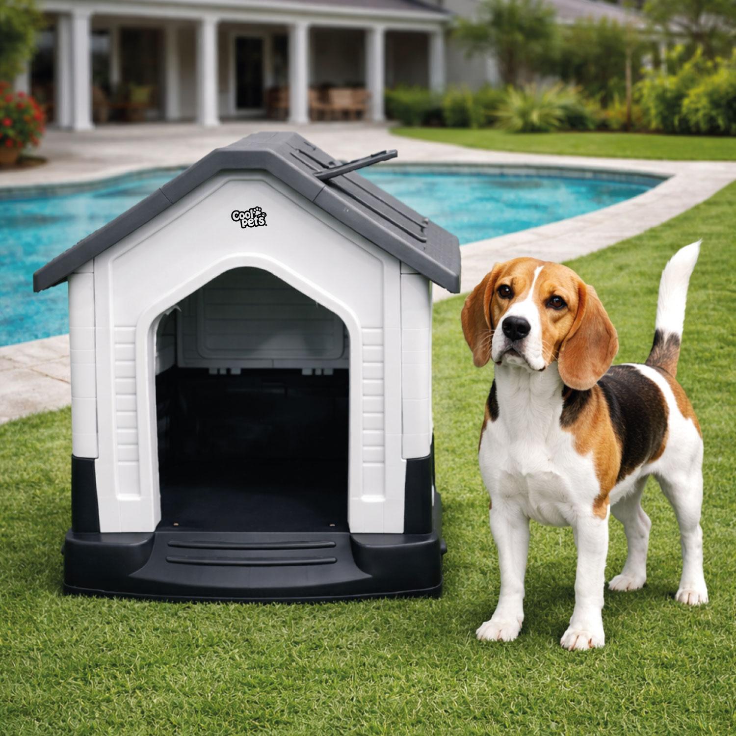 CASA PARA PERRO PEQUEÑA GRIS COOL PETS 73X60X66CM - 5