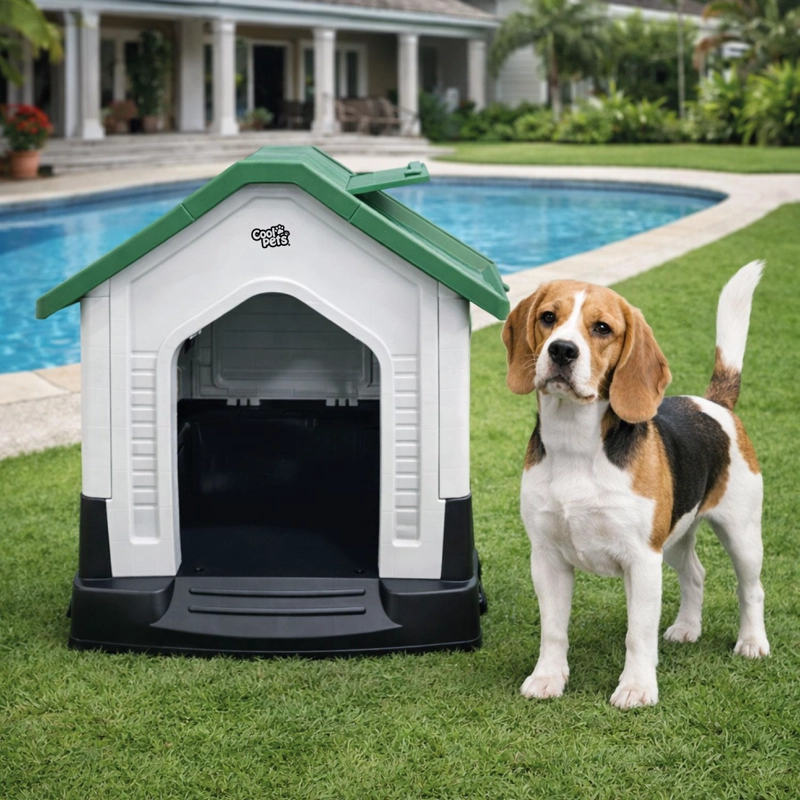 CASA PARA PERRO PEQUEÑA VERDE COOL PETS 73X60X66CM - 5