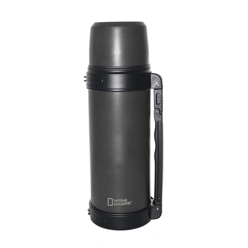 TERMO AGUA ACERO INOX MANGO MOVIBLE TAPA STOPPER 1.8L GRIS - 1