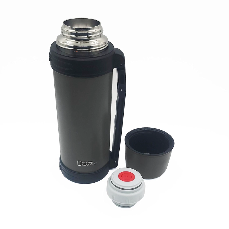 TERMO AGUA ACERO INOX MANGO MOVIBLE TAPA STOPPER 1.8L GRIS - 4
